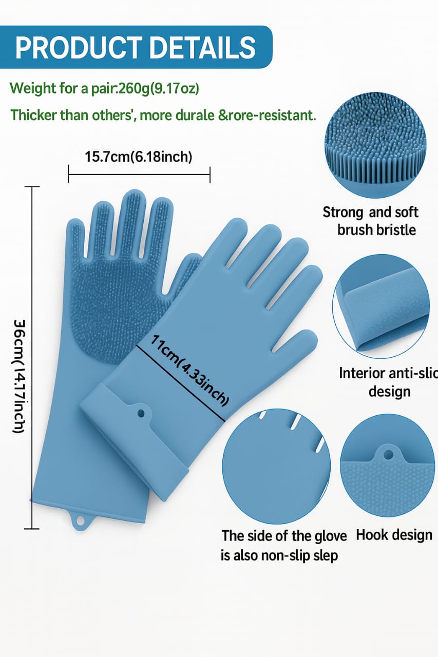 Premium Multi-Purpose Silicone Scrubber Gloves